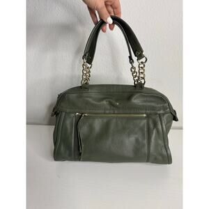 Cole Haan Olive Green Leather Womens Purse Shoulder Bag Crossbody Gold